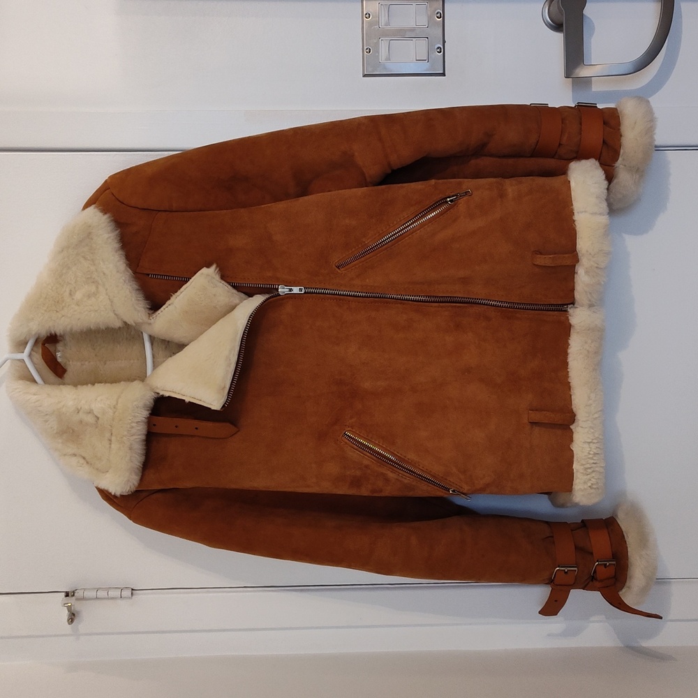 Handmade Shearling & Leather Aviation Jacket